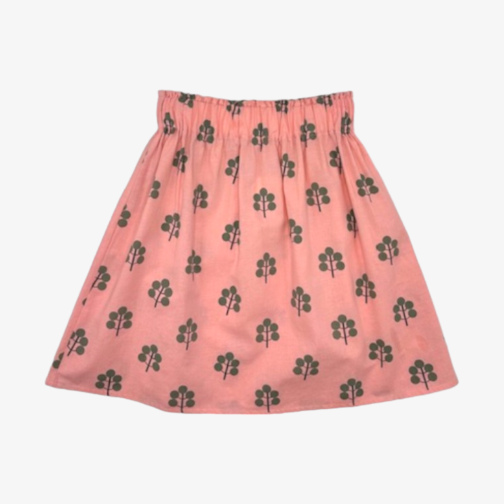 Skirt With Green Trees - Pink