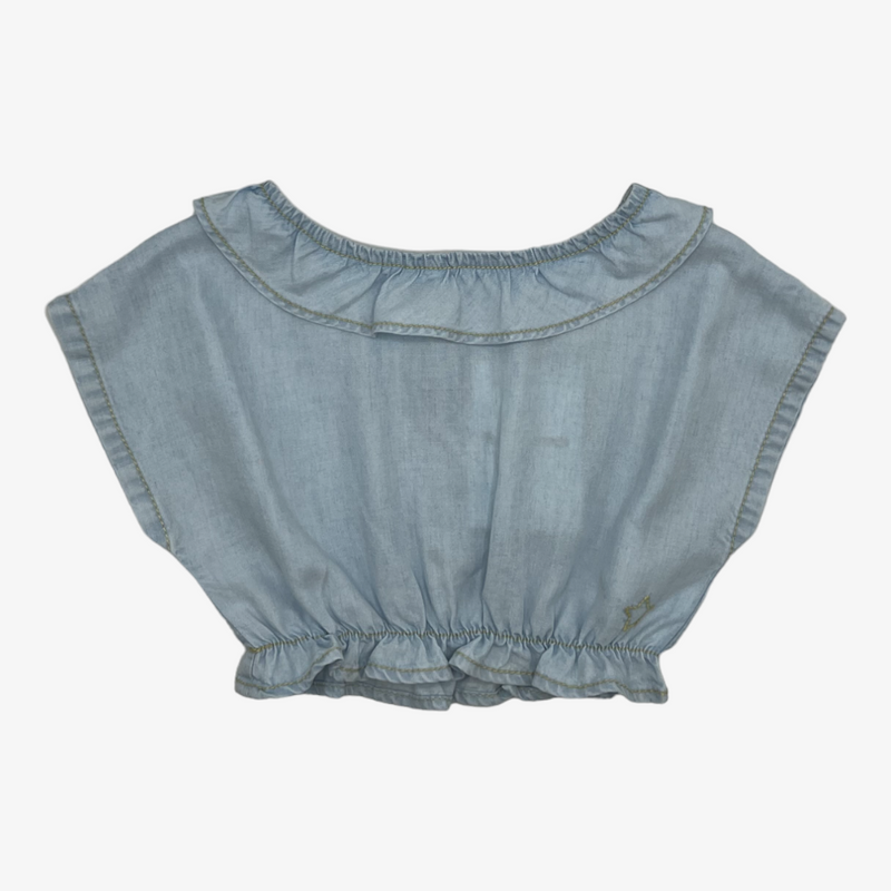 Tocoto Vintage Ruffled Blouse And Bloomer - Denim