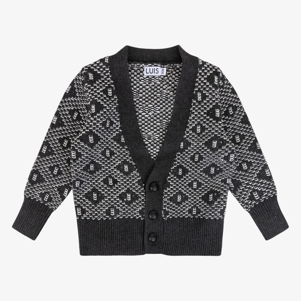 Embossed Cardigan - Charcoal