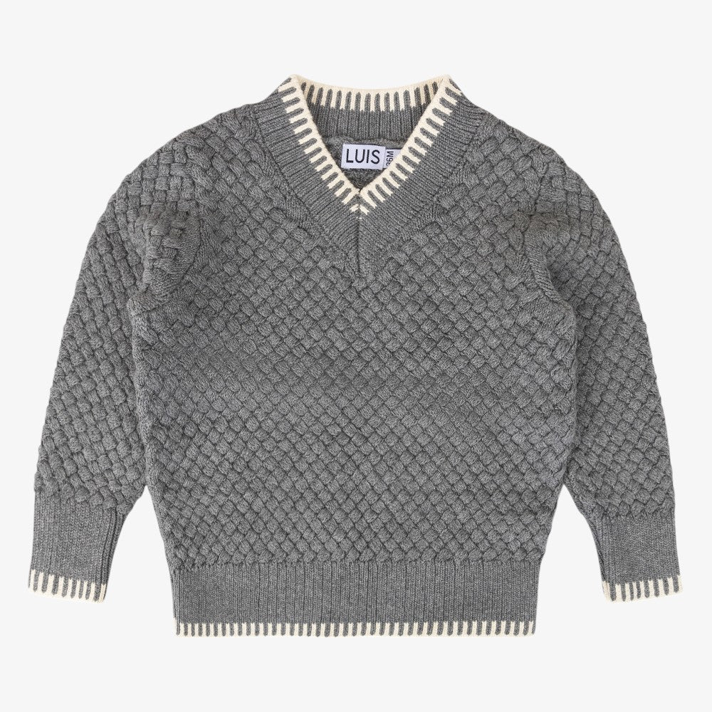 Weave Sweater - Grey-cream