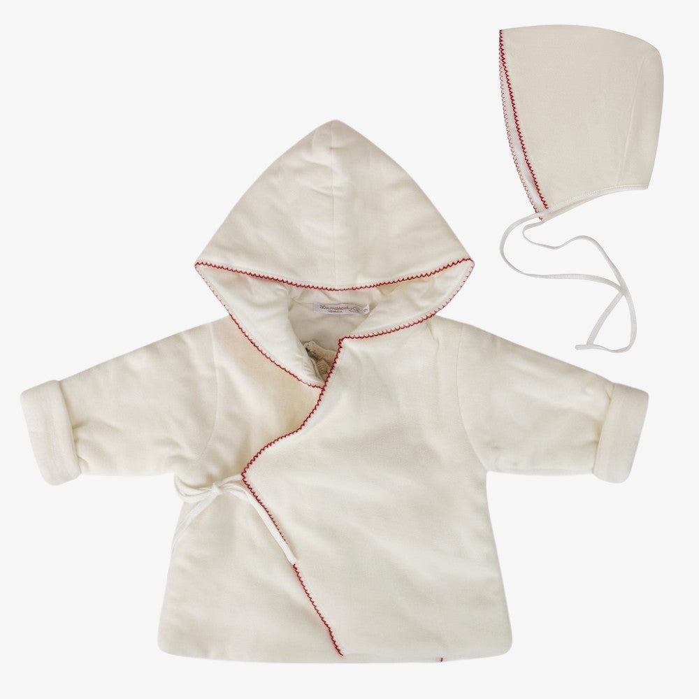 Jacket And Bonnet - Ivory&amp;red