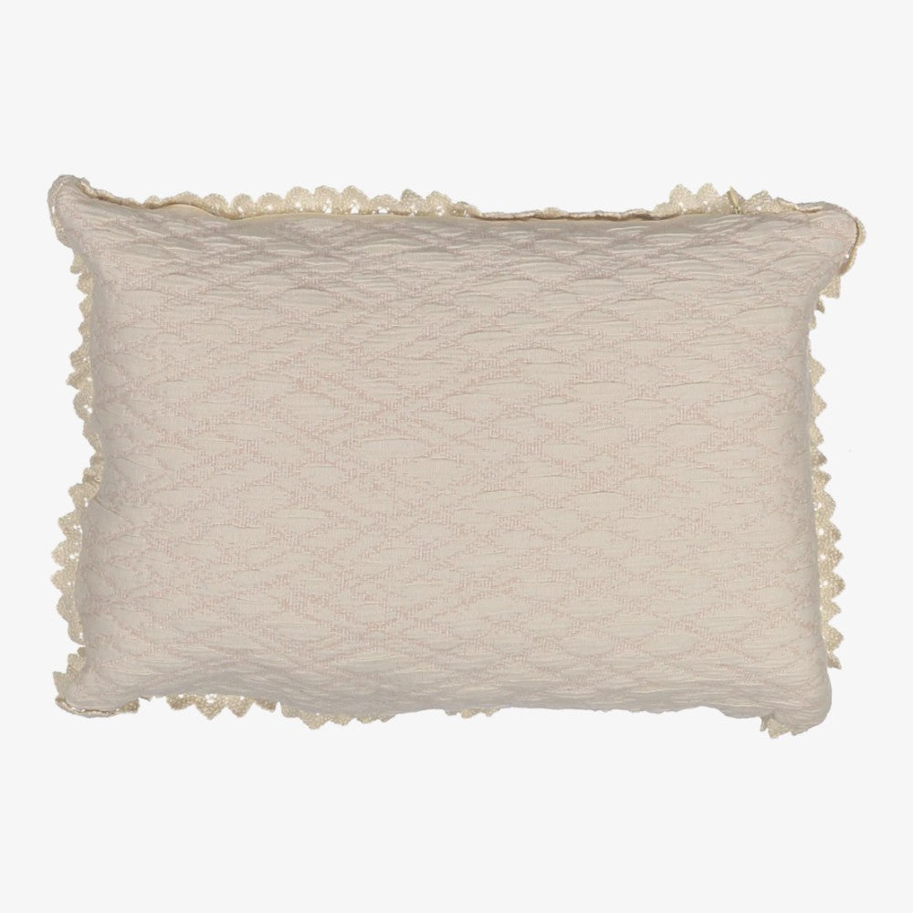 Quilted Pillow  - Ivory&amp;pink