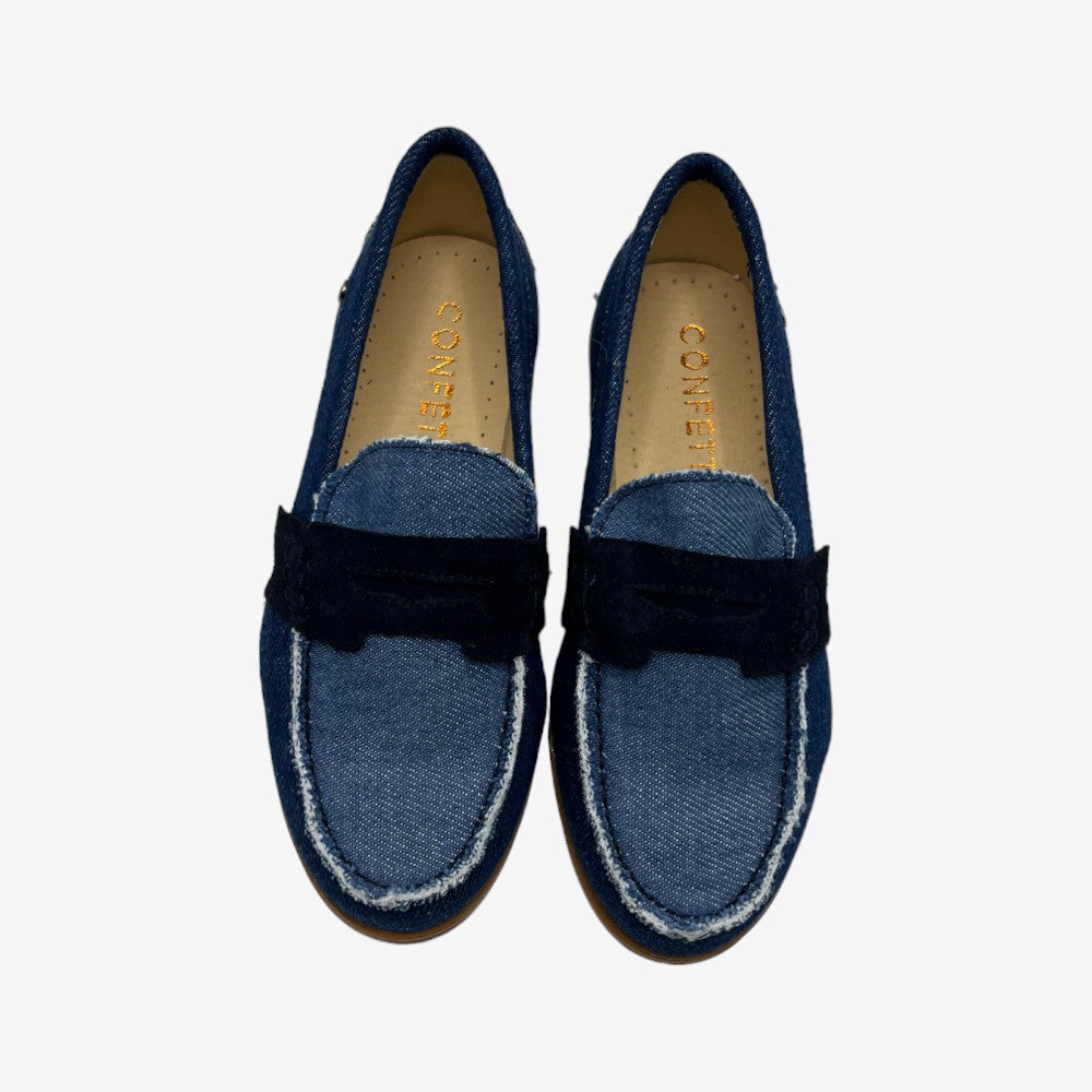 Leather Loafer - Denim