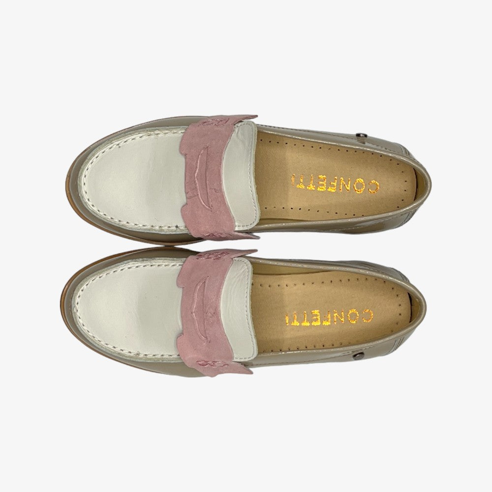 Leather Loafer - Pink-natural