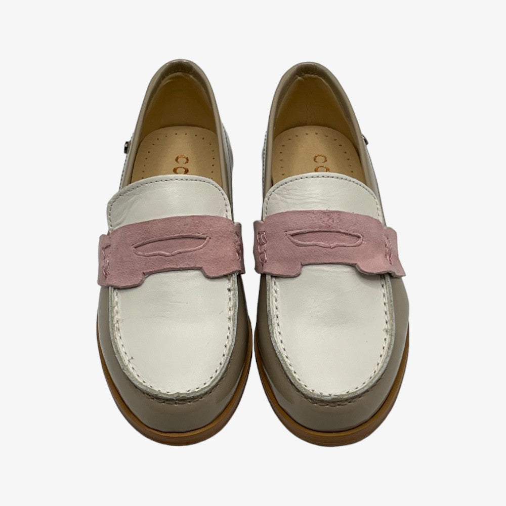 Leather Loafer - Pink-natural