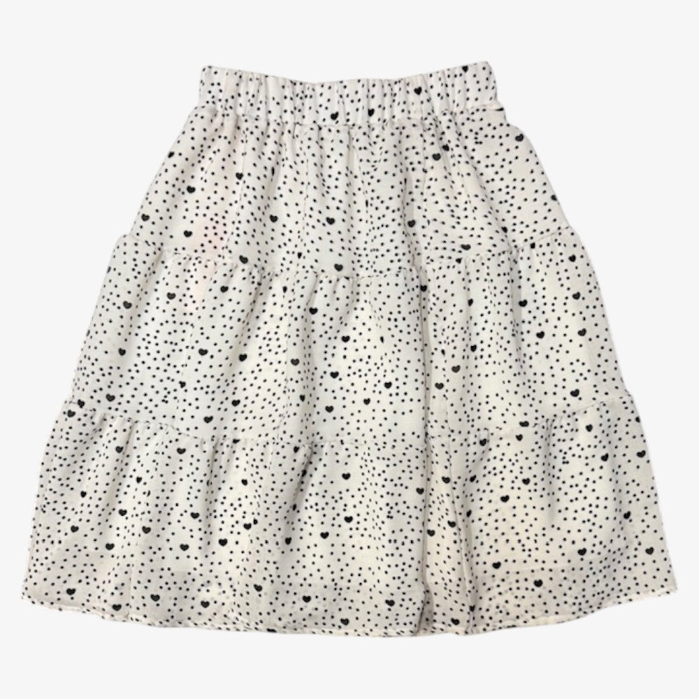 Polka Dot Skirt LL - White