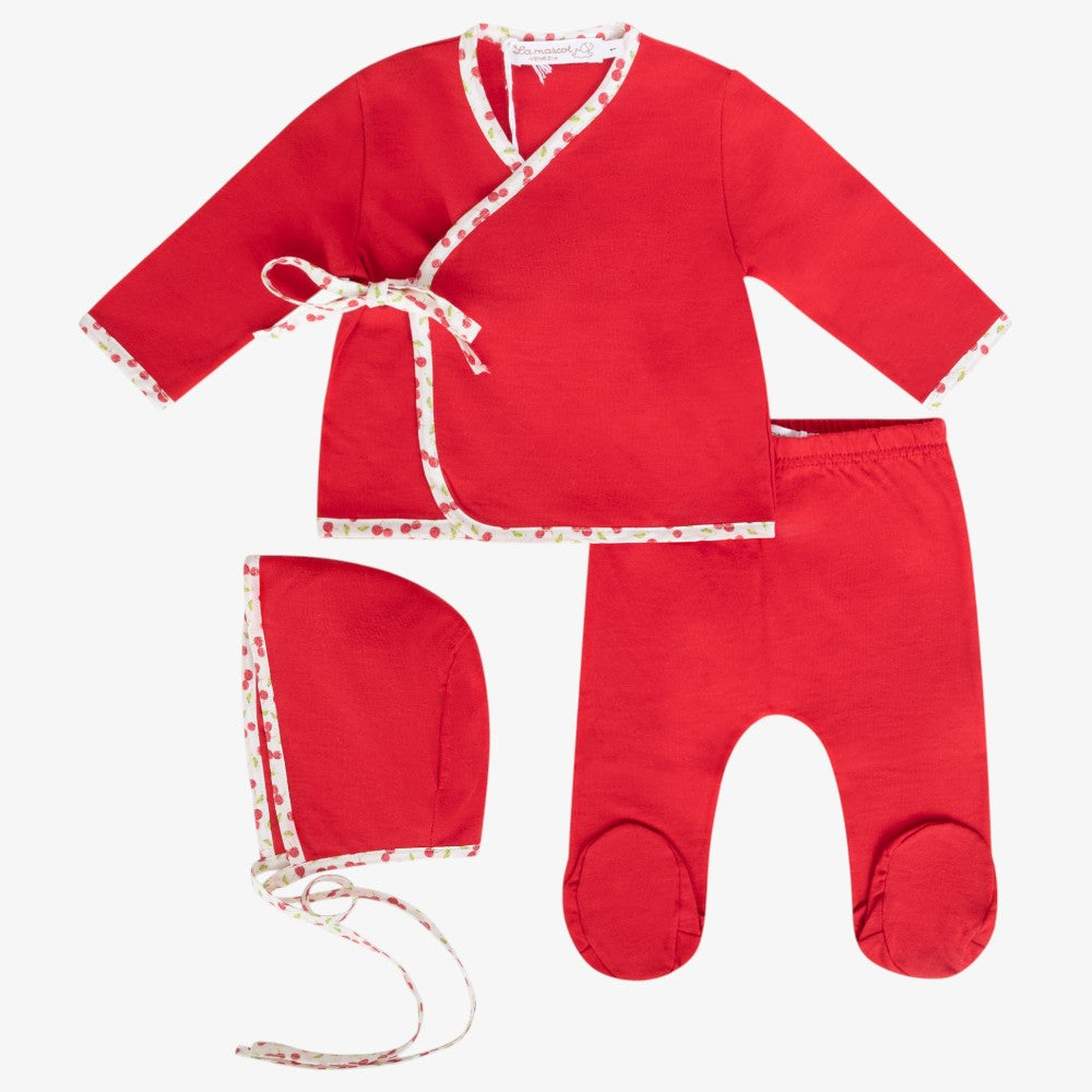 Wrap 3 Piece Set - Red Cherries