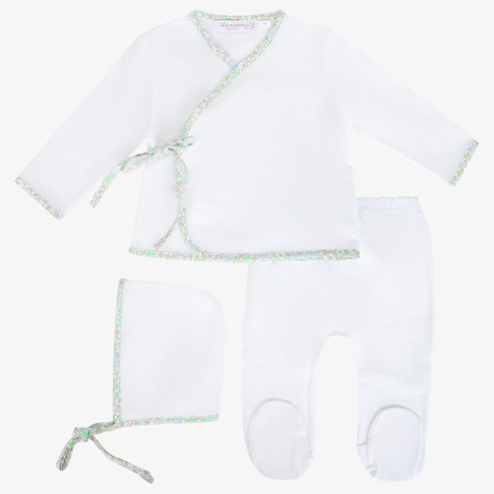 Wrap 3 Piece Set - White&amp;green