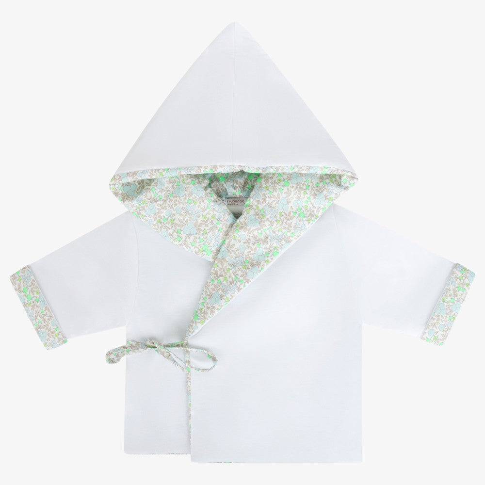 Wrap Jacket And Bonnet - White&amp;green