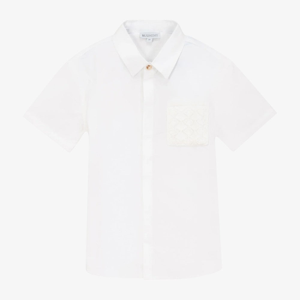 Crochet Pocket Shirt - Cream