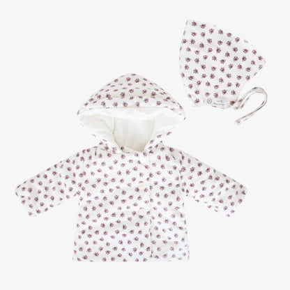 Flower Coat And Hat - White