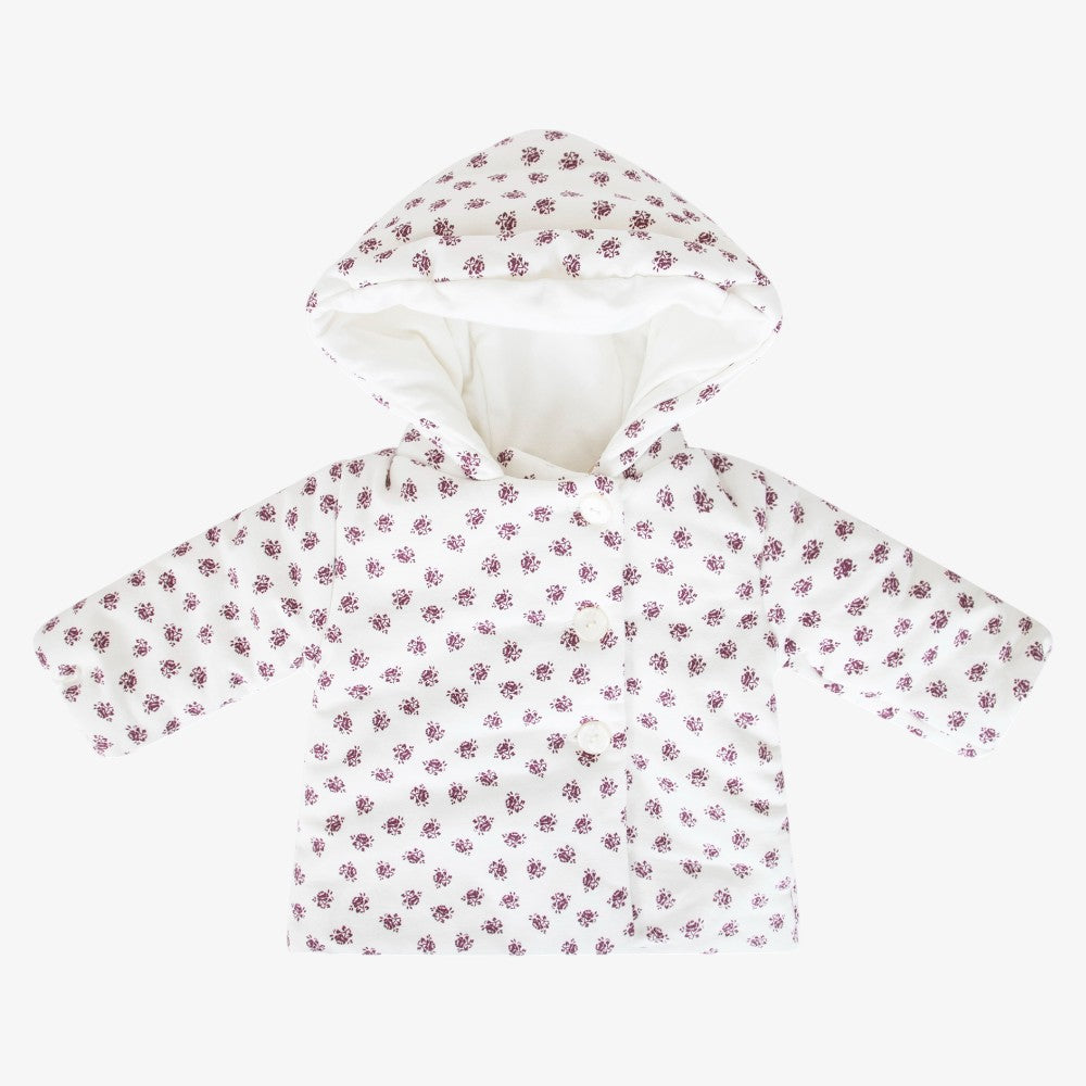 Flower Coat And Hat - White