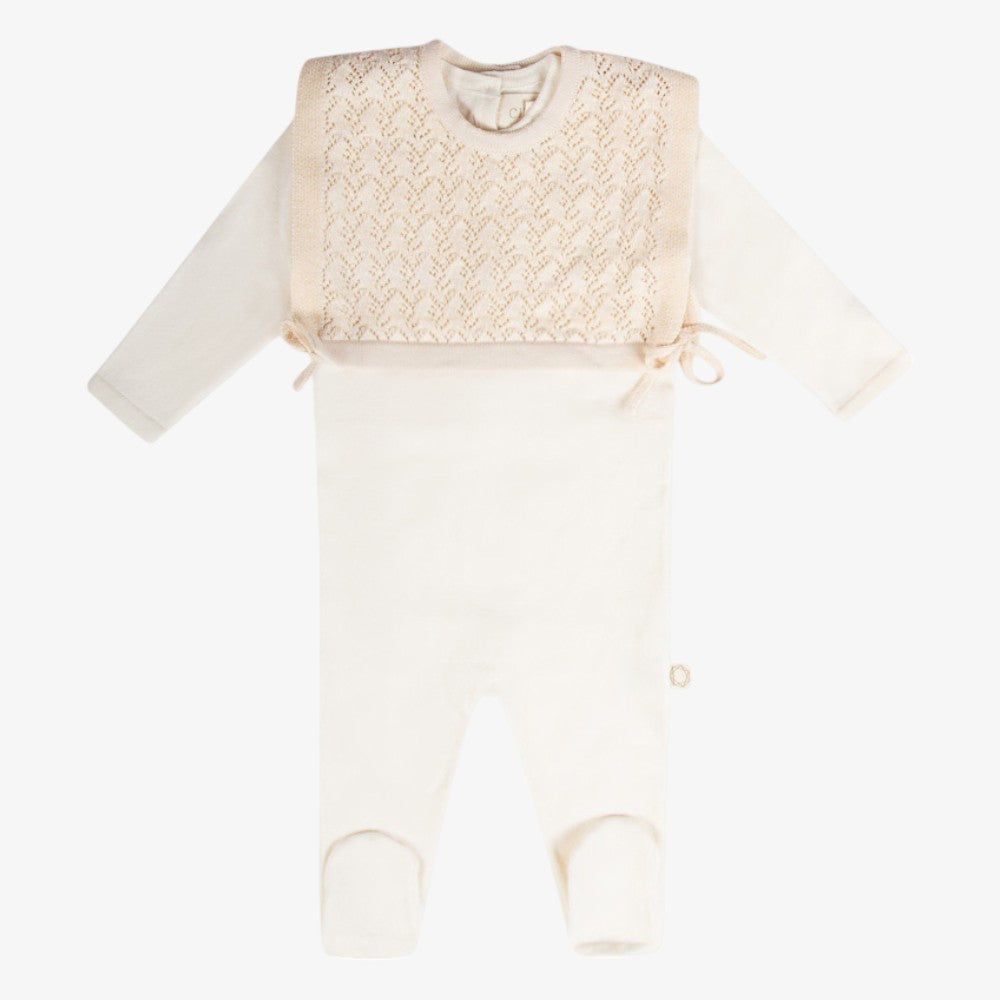 Knit Pointelle Take Me Home Set - Cream