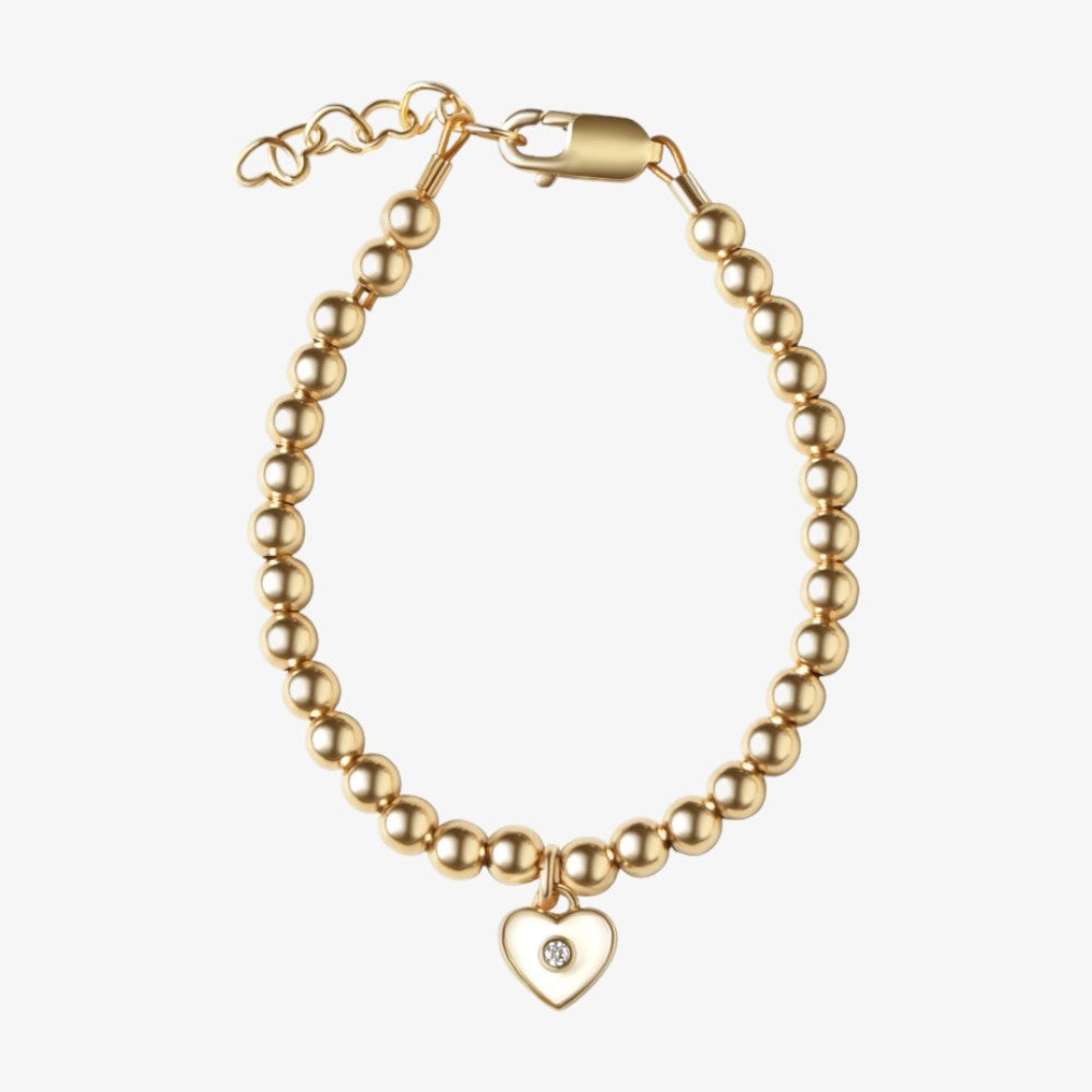 Circlets Hanging Heart Bracelet - Gold-white