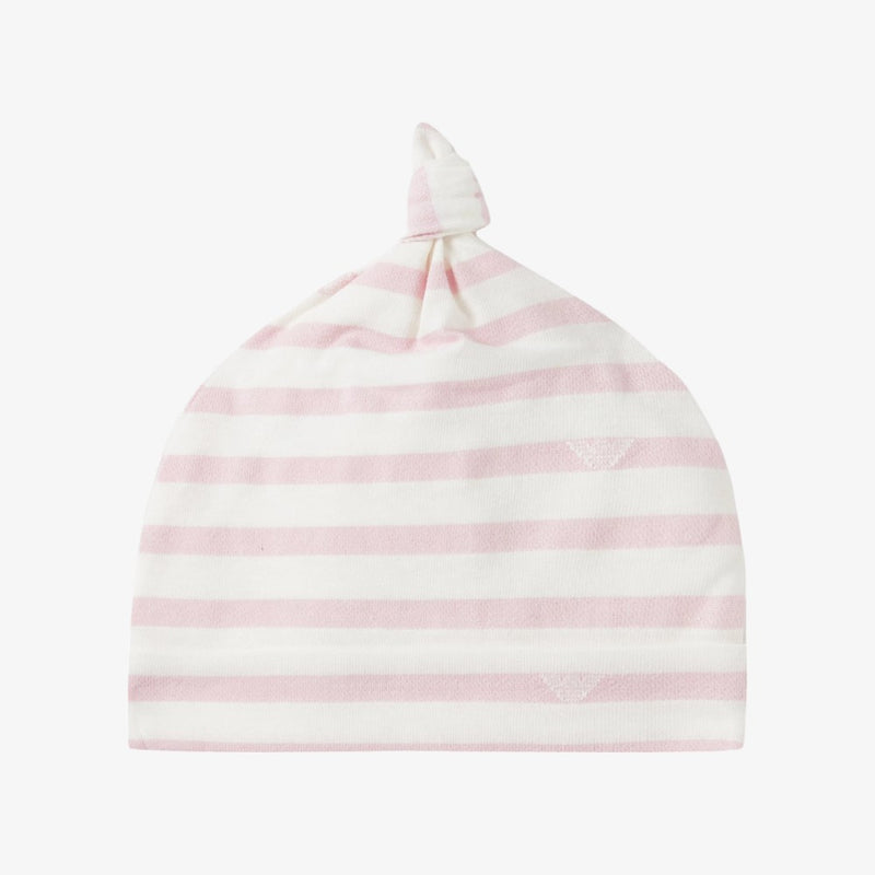 Logo Striped Hat - White-pink