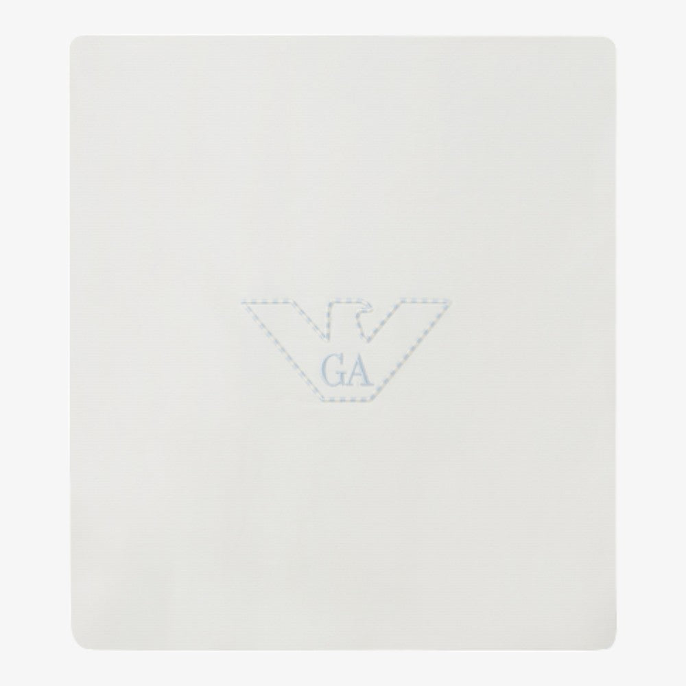 Emporio Armani Logo Blanket - White-blue