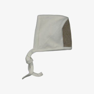 Cotton Pompom  Velour Bonnet - Ivory