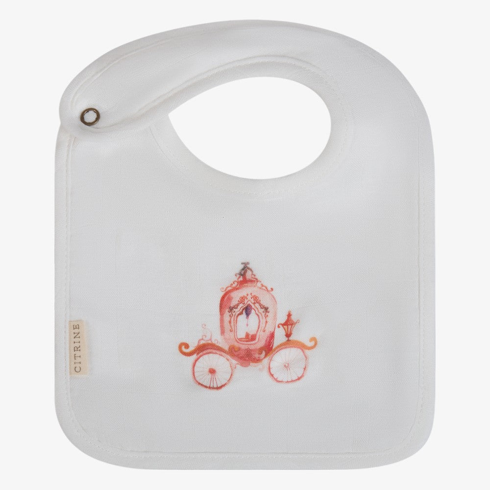 Carriage Bib - White Pink