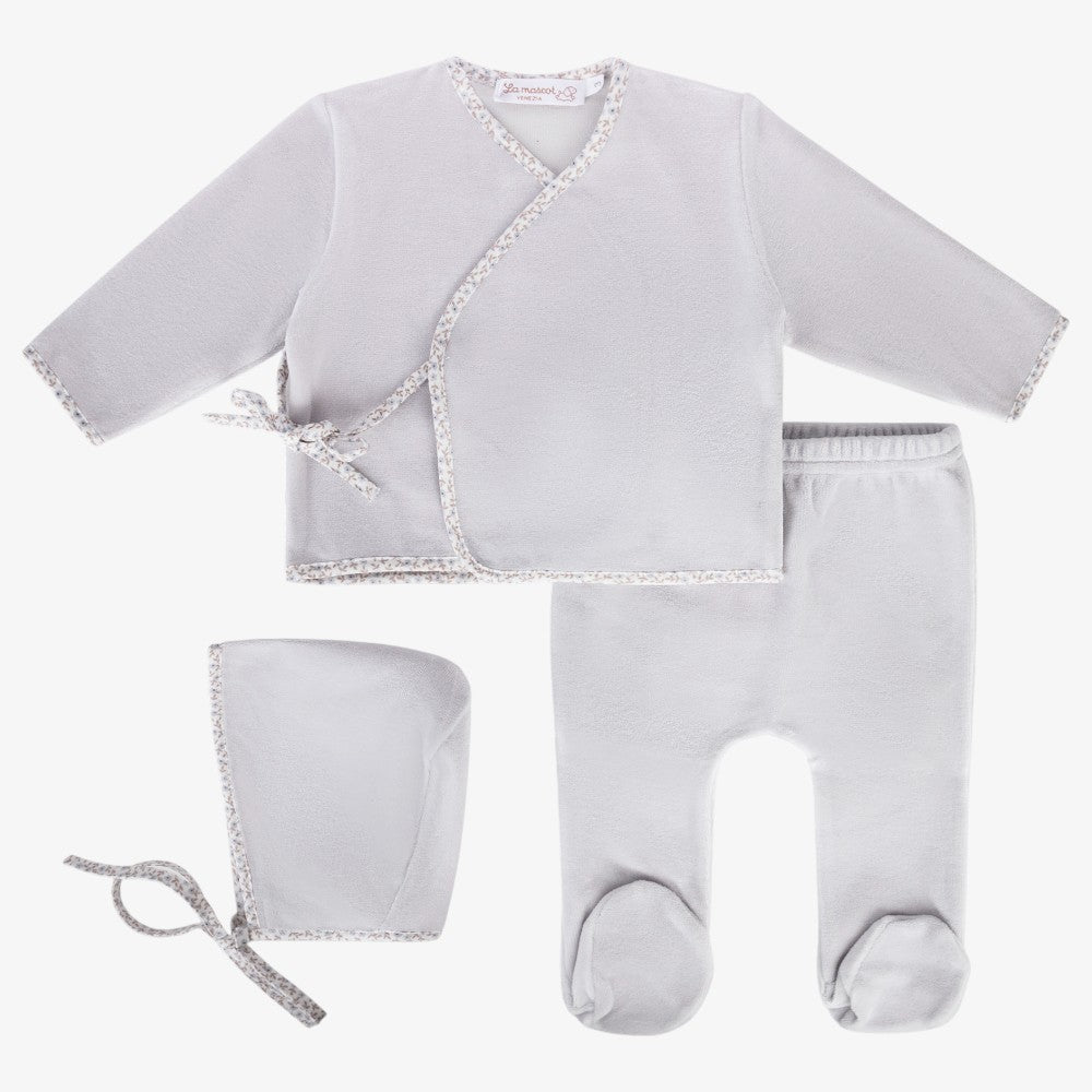 Wrap 3 Piece Set - Grey Floral