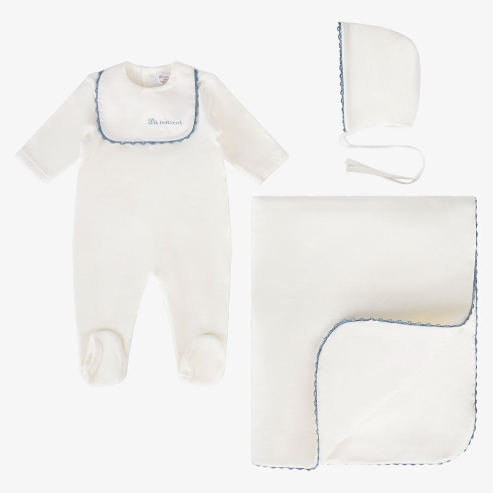 Lace Take Me Home Set - Ivory &amp; Blue