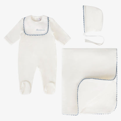 Lace Take Me Home Set - Ivory &amp; Blue
