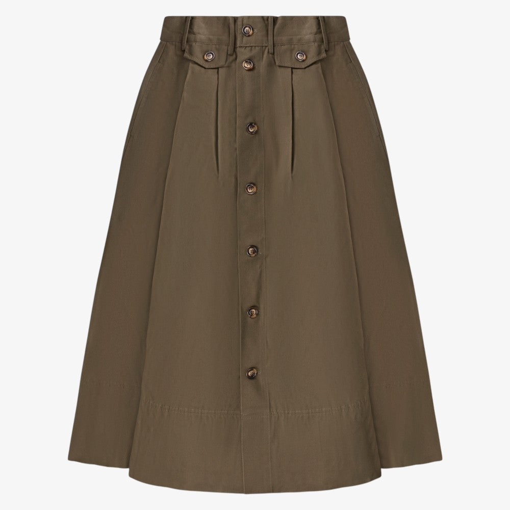 Button Skirt - Olive