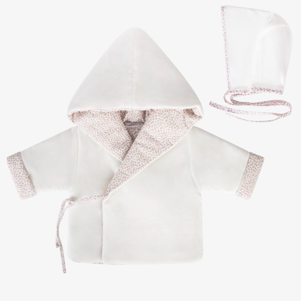 Jacket And Bonnet - Floral Pink