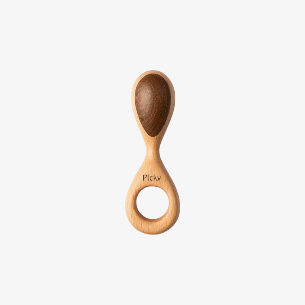 Picky Wooden Ring Rattle - Wood