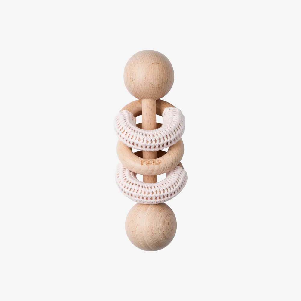 Picky Rattle With Crochet Rings - Pink