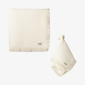 Picky Waffle Blanket Plus Security Paci Lovey - Ivory