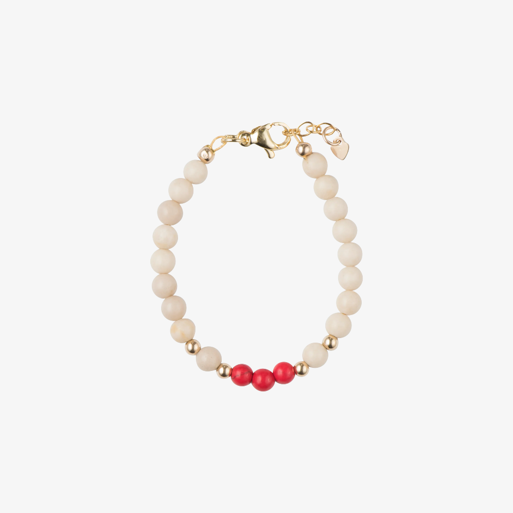 JADE STONE W RED BEA - Stone/red