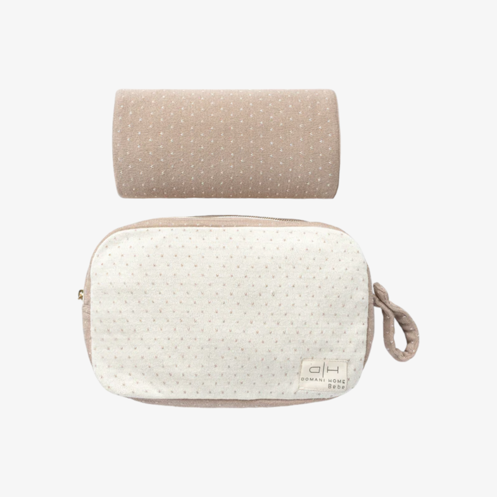 Domani Home Baby Blanket & Pouch - Stone