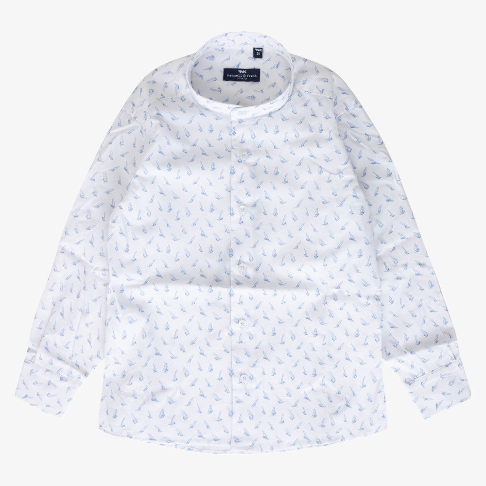 Shirt - White&blue