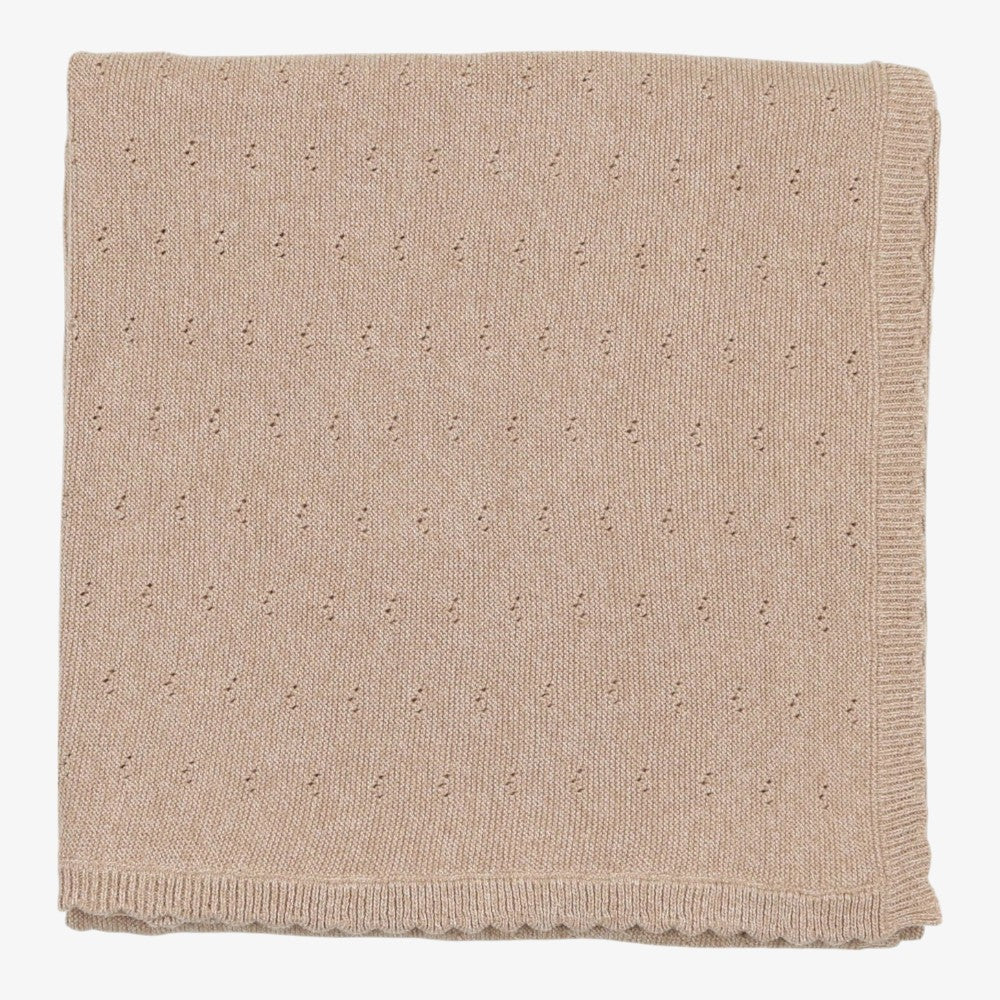 Knit Pointelle Blanket - Oatmeal