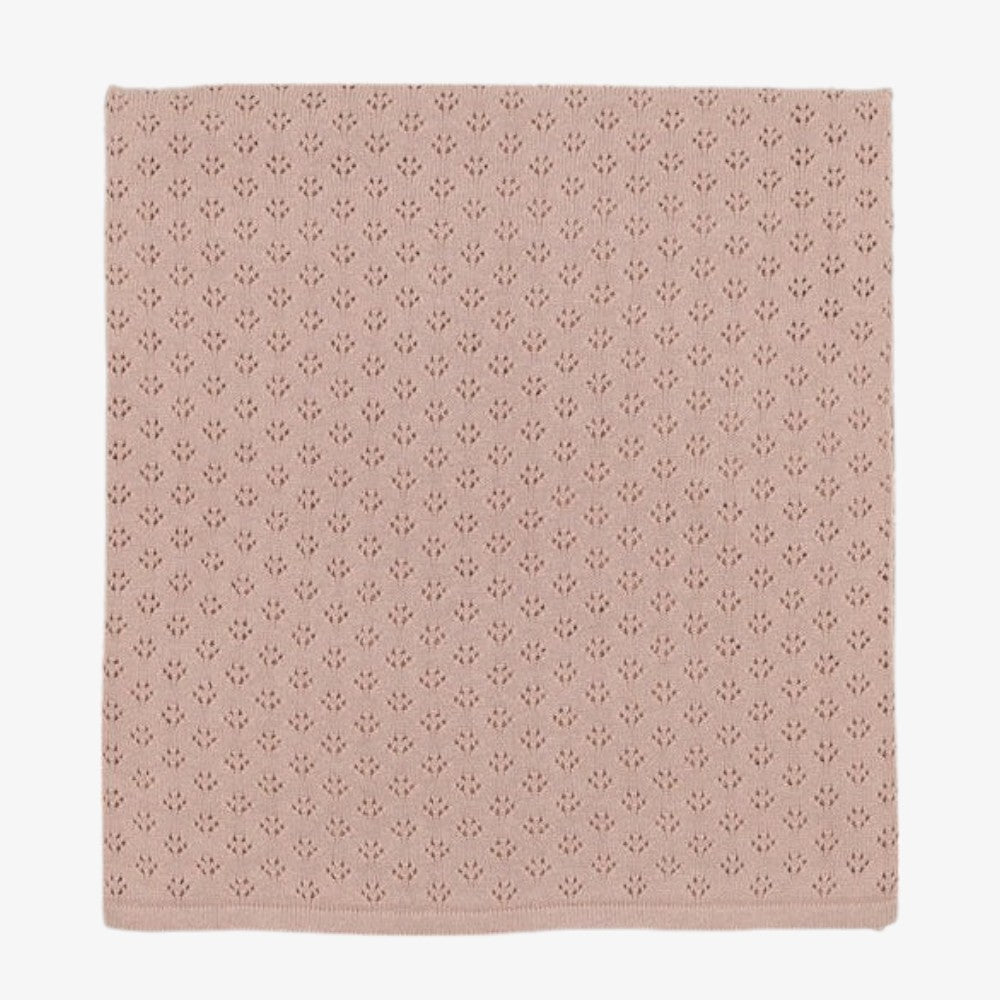 Knit Pointelle Blanket - Old Rose