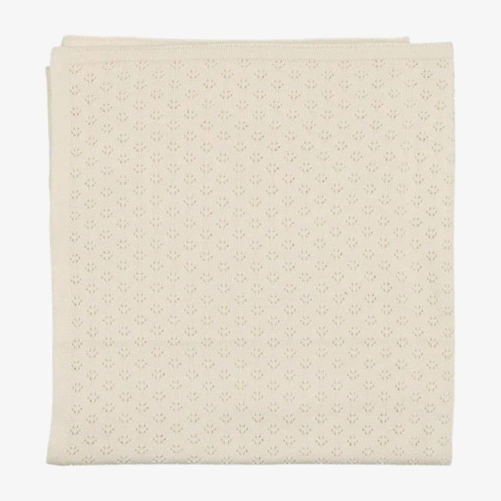 Knit Pointelle Blanket - White