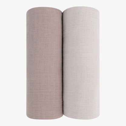 Muslin Swaddle 2 Pack - Taupe&amp;pebble Grey