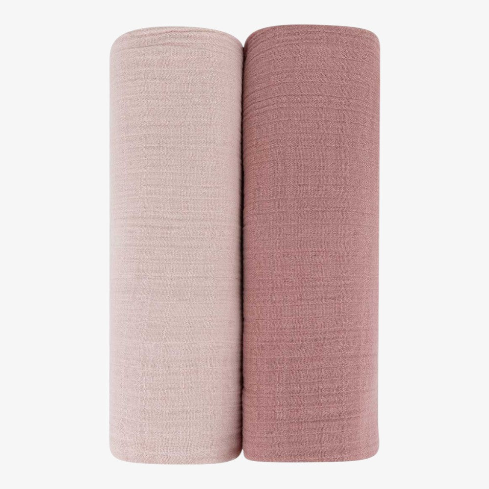 Muslin Swaddle 2 Pack - Rosewater&amp;cranberry