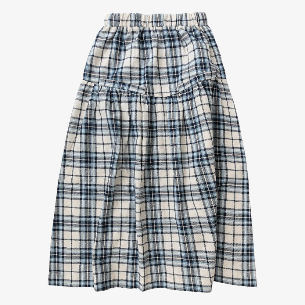 Plaid Skirt - Cream&amp;blue