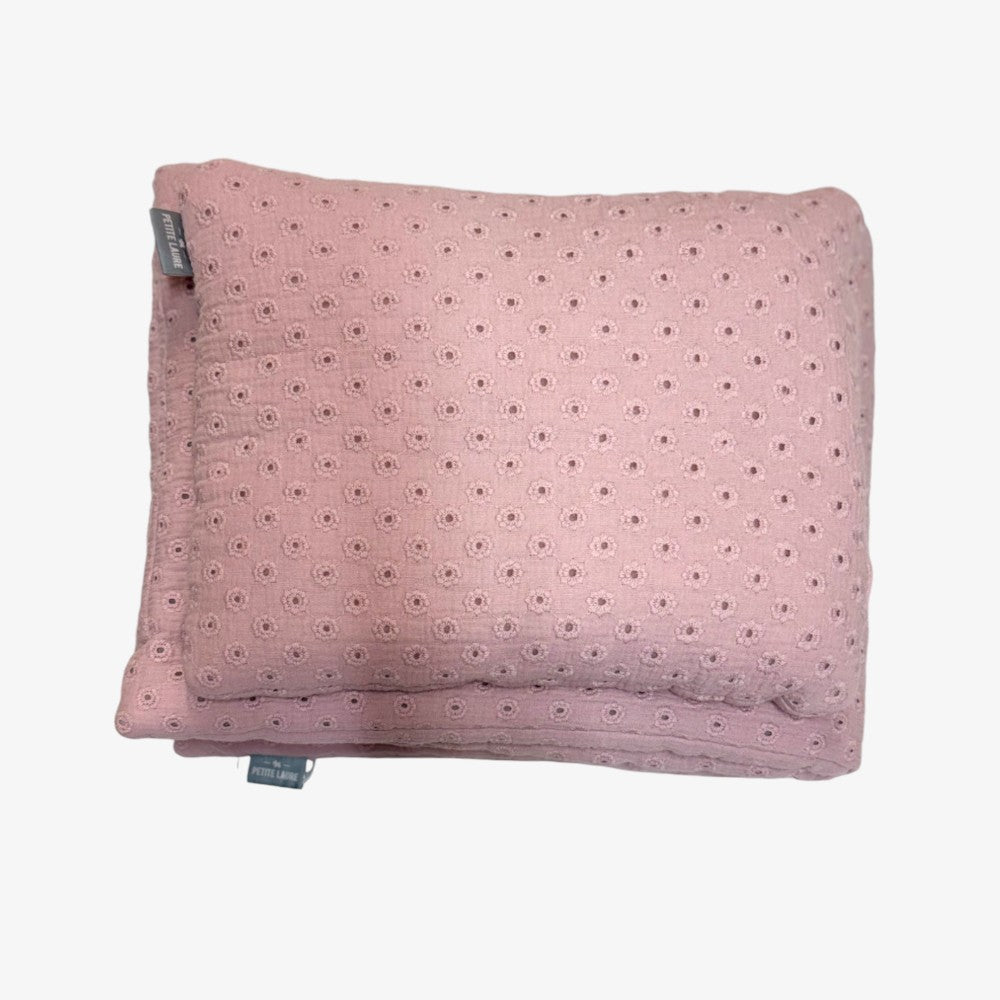 Embroidered Bedding Set - Dusty Pink