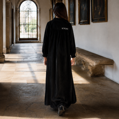 Isla Velvet Rib Maxi Dress - Black
