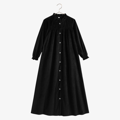 Isla Velvet Rib Maxi Dress - Black