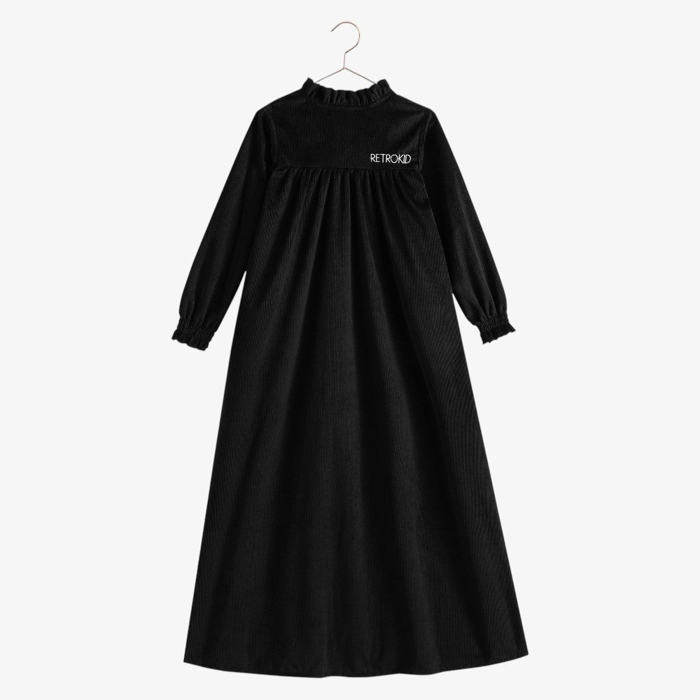 Isla Velvet Rib Maxi Dress - Black