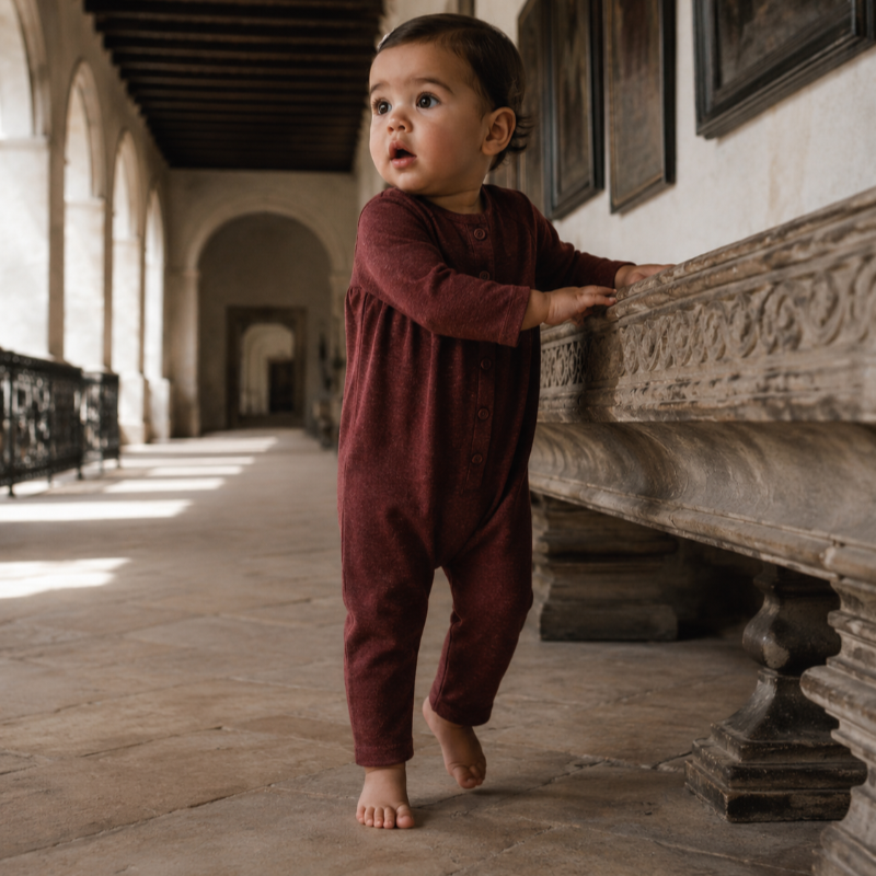 Isla Sweater Romper - Burgundy