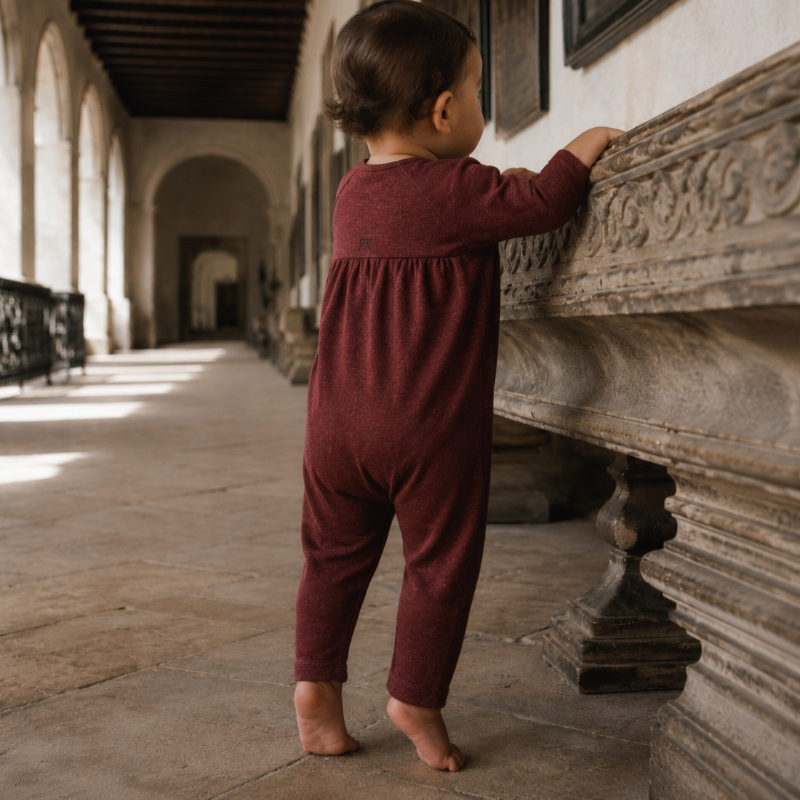 Isla Sweater Romper - Burgundy
