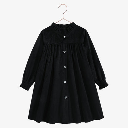 Isla Velvet Rib Dress - Black