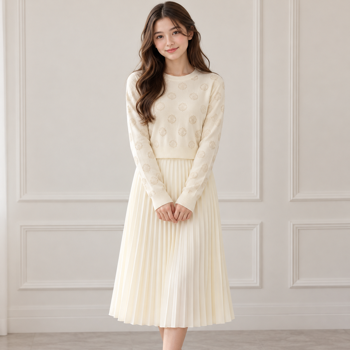 Pleat Skirt - Ivory