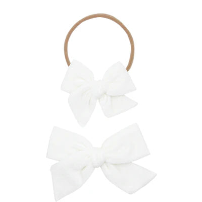 Velvet Bow Headband - Ivory