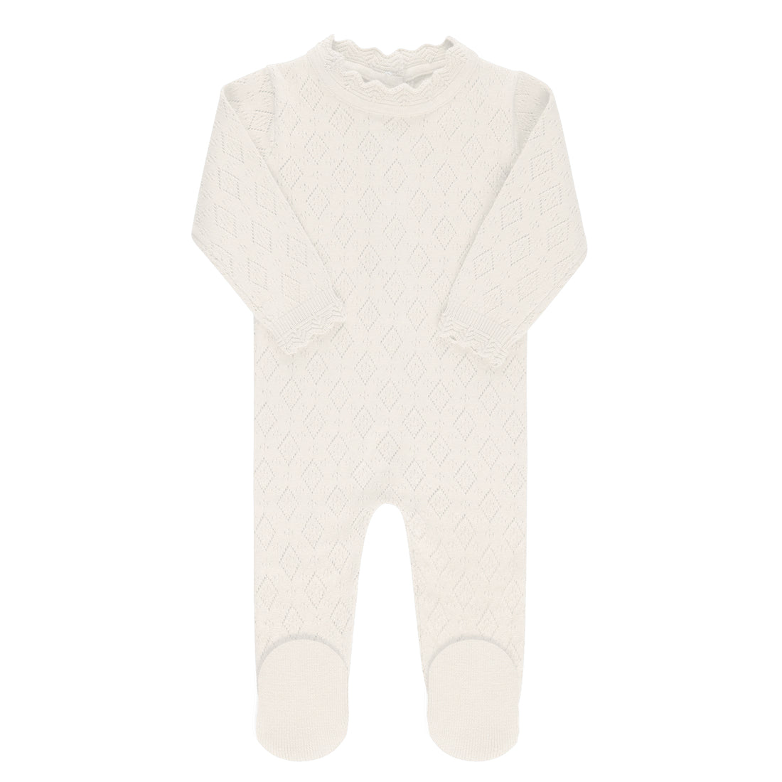 Pointelle Knit Footie - Ivory