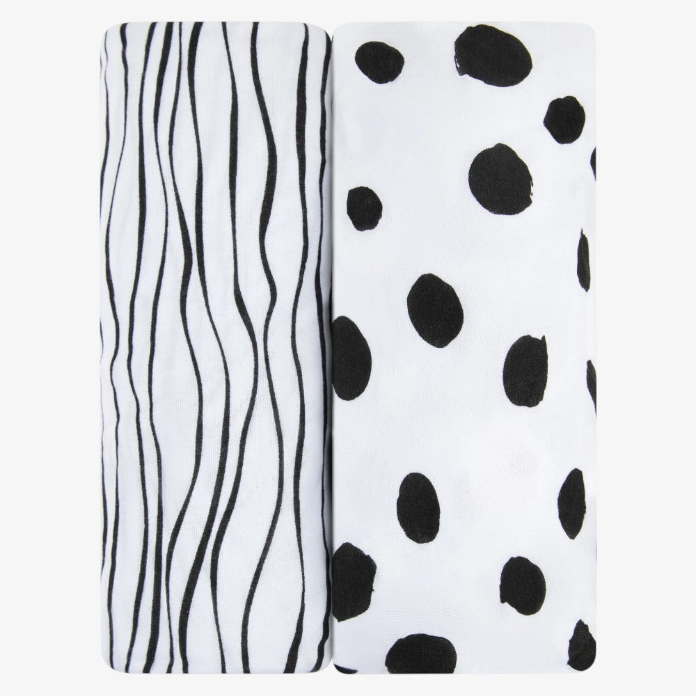 Crib Sheet 2 Pack - Black-white